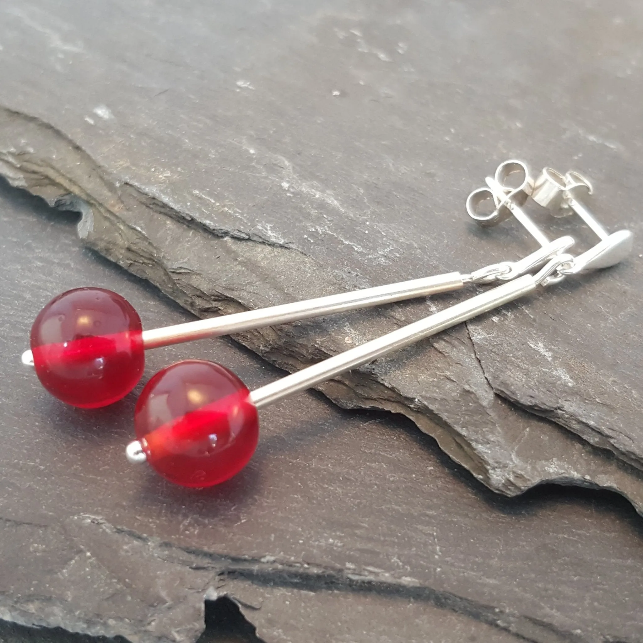 Birthstones in Glass - Emily Drop Earrings