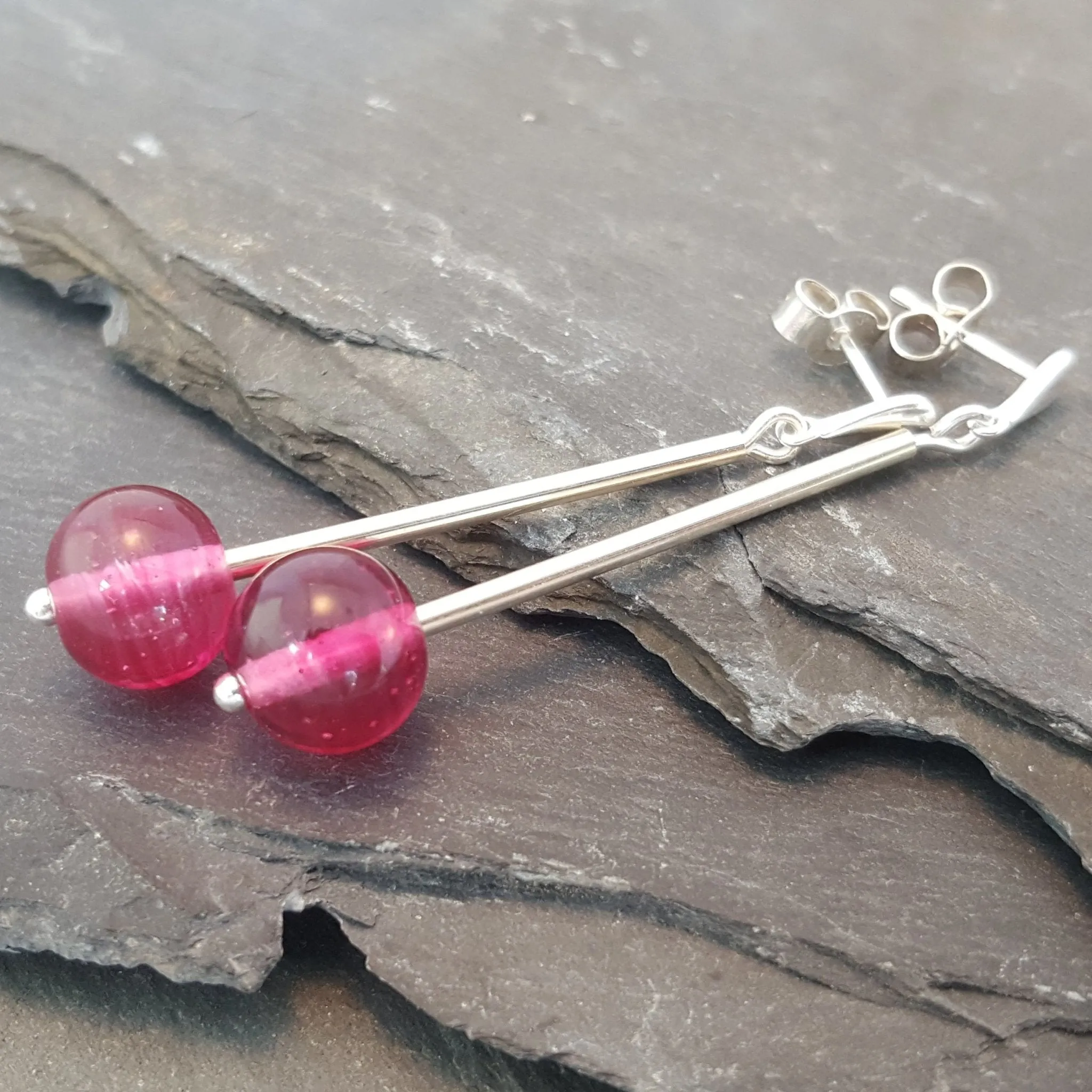 Birthstones in Glass - Emily Drop Earrings