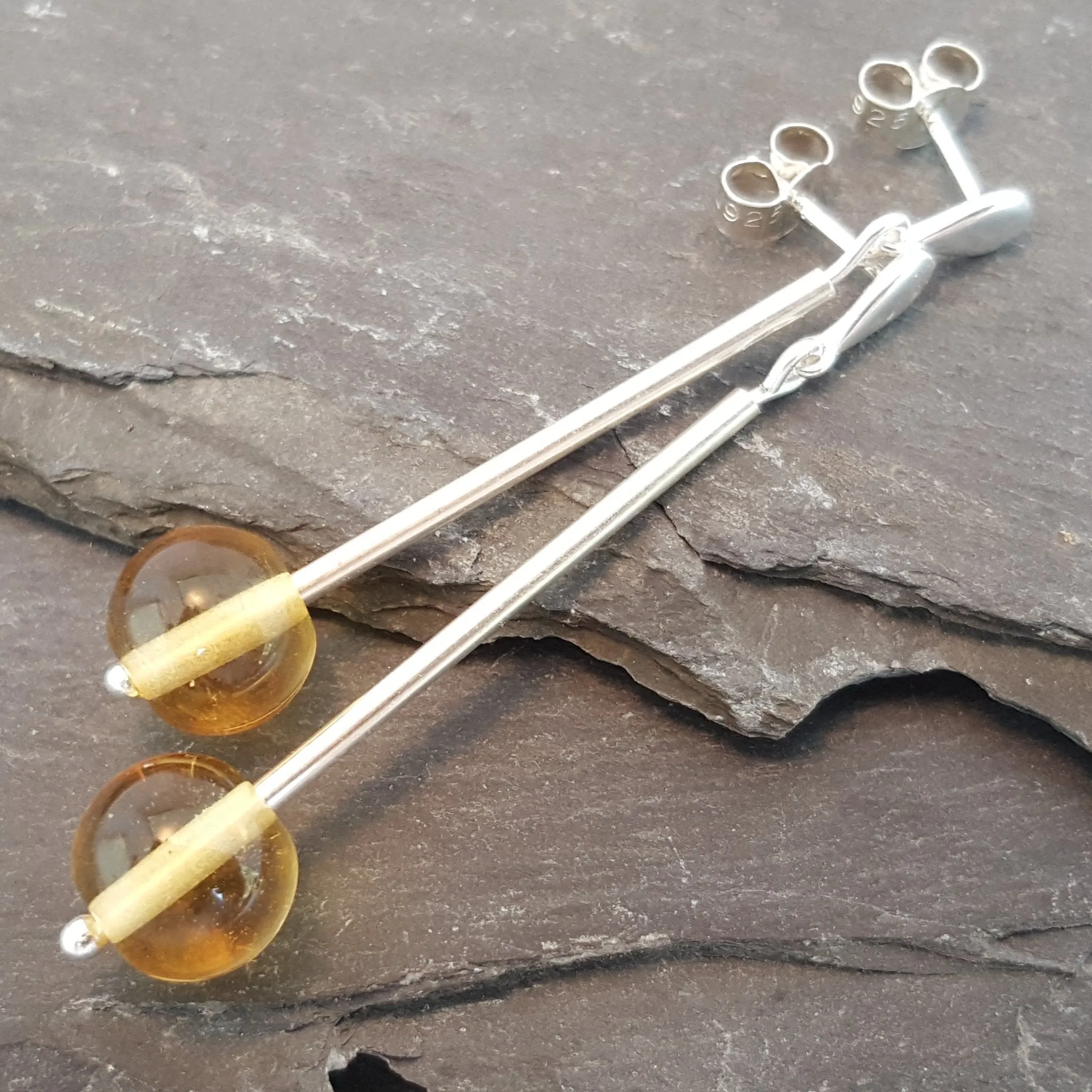 Birthstones in Glass - Emily Drop Earrings