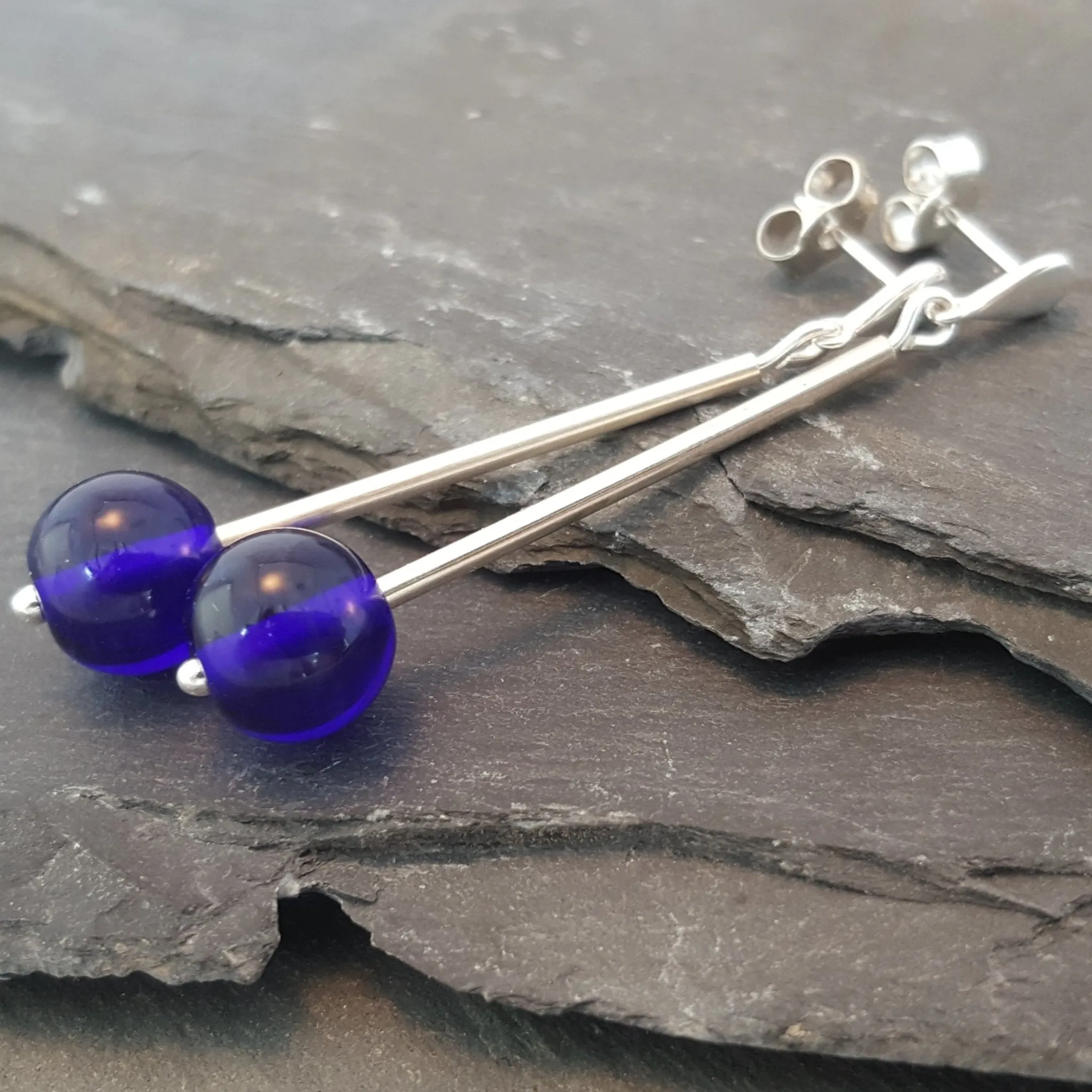 Birthstones in Glass - Emily Drop Earrings