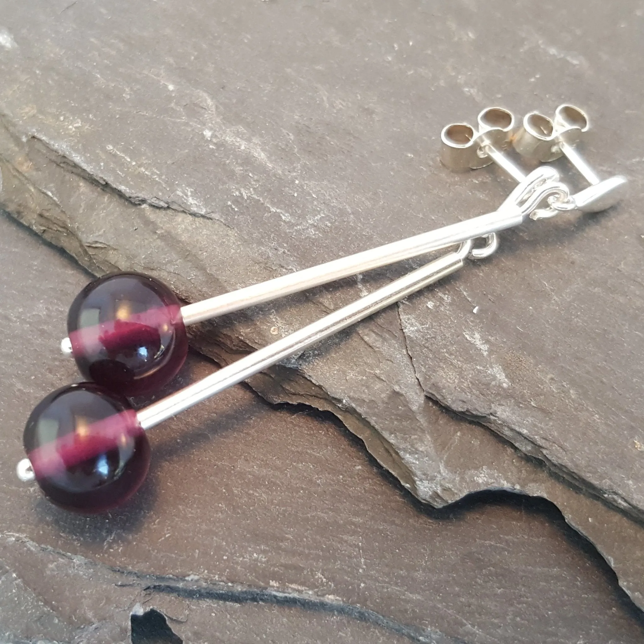Birthstones in Glass - Emily Drop Earrings