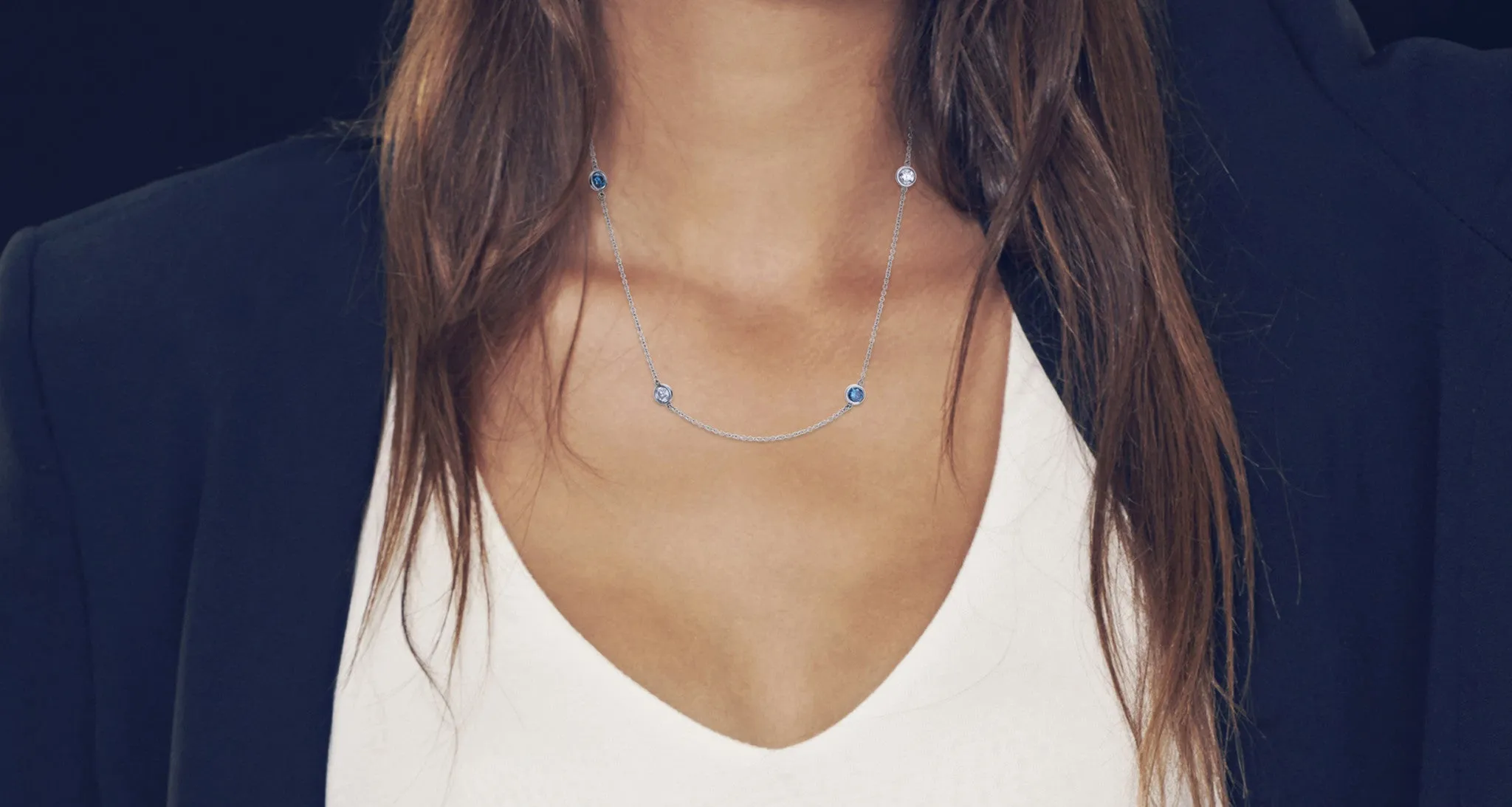 Blue & White 'Diamonds By The Yard' Necklace