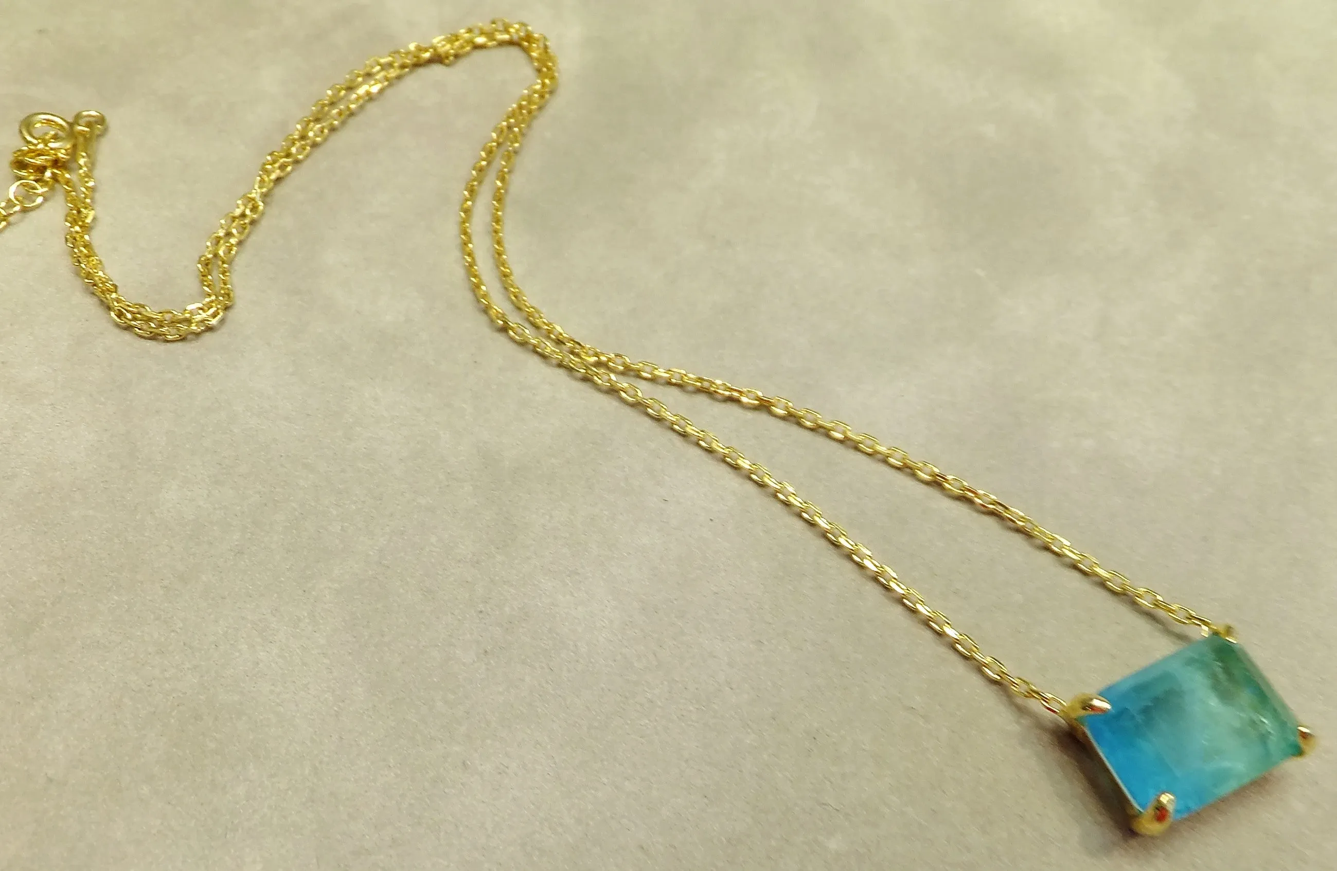 Blue Toumaline Gemstone Necklace
