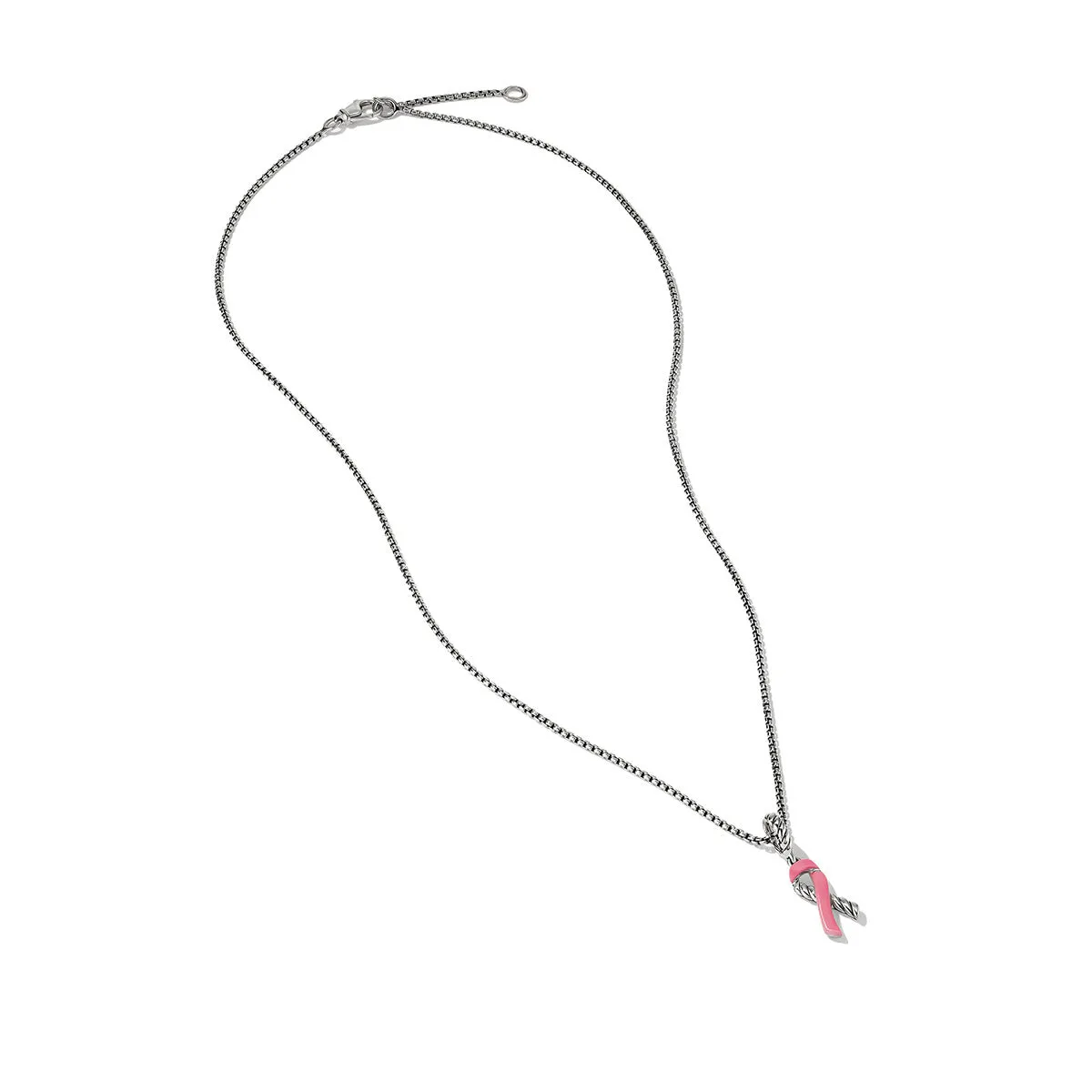 Cable Collectibles Ribbon Necklace with Pink Enamel