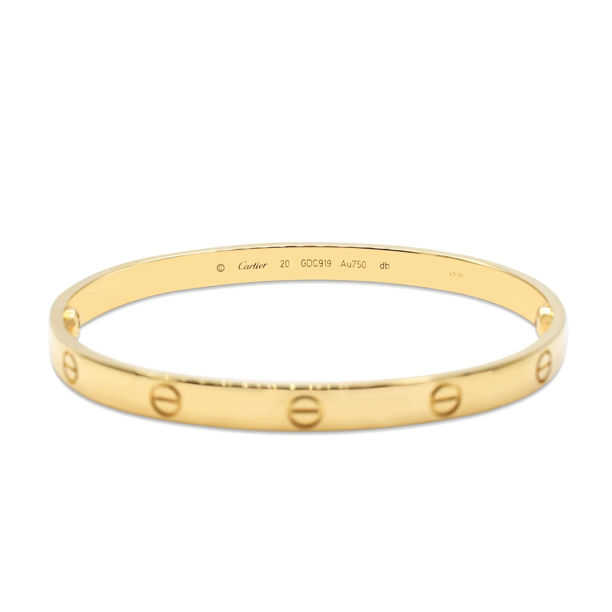 Cartier Love Bangle Size 20 - 18ct Yellow Gold