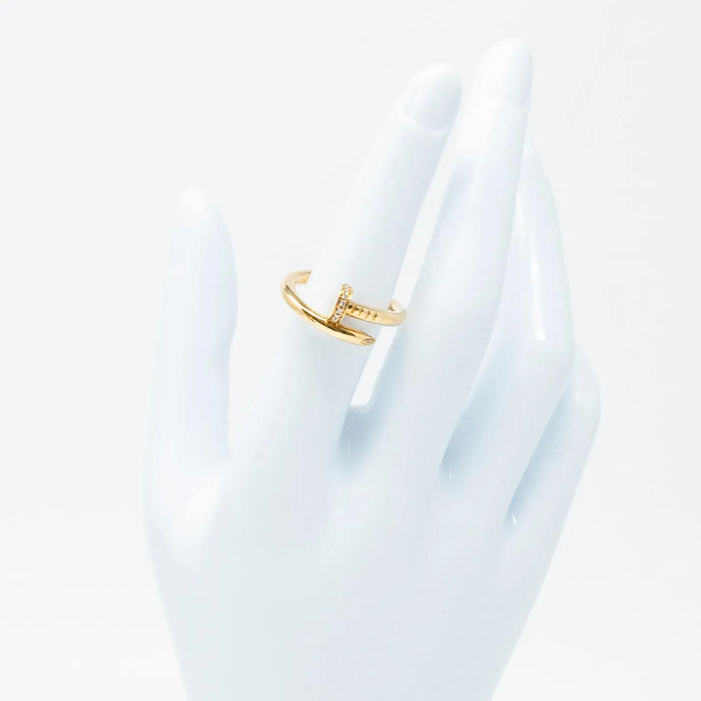 Cartier Yellow Gold Diamond Juste Un Clou Ring 60