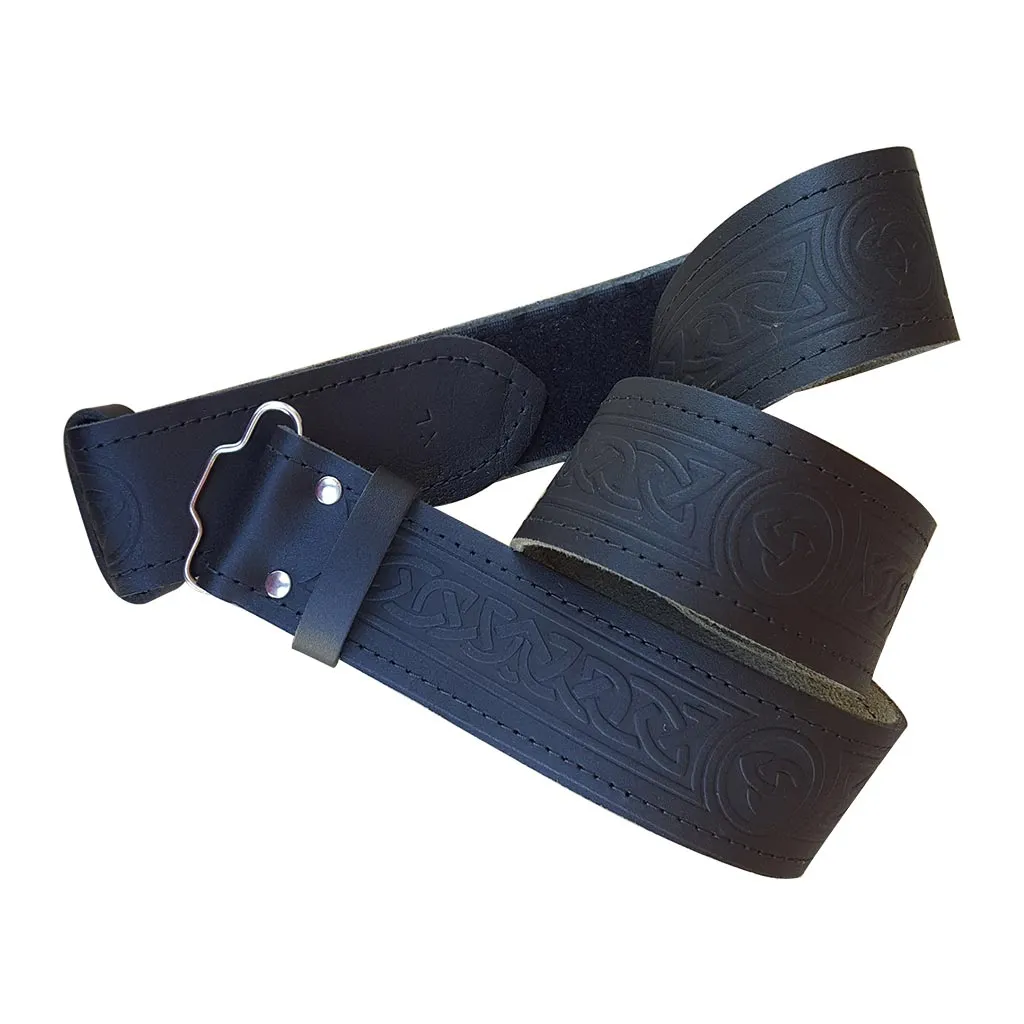Celtic Knot Kilt Belt Black
