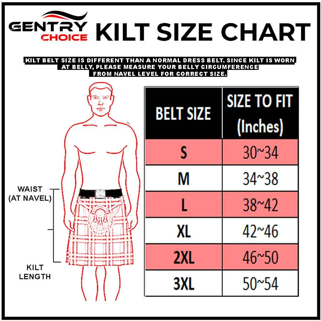 Celtic Knot Kilt Belt Black