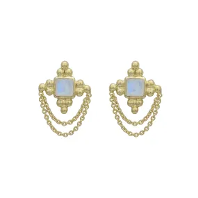 Chloe 14K Gold Rainbow Moonstone