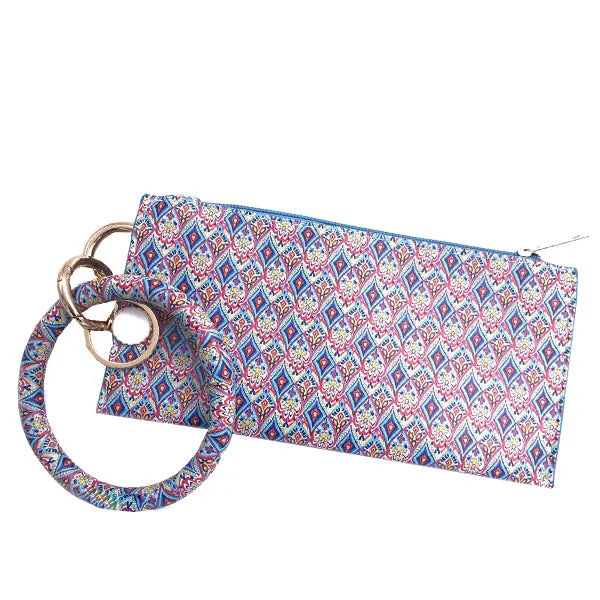 CL-8848 Wristlet Clutch Blue Multi
