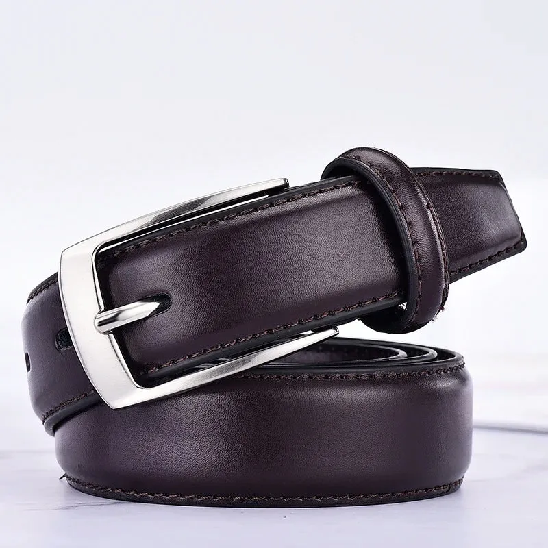Classic Leather Belt For Men Luxury Business Male Cowhide Leather Belts 3.0 CM Casual Pin Buckle Belt For Men Dropshipping