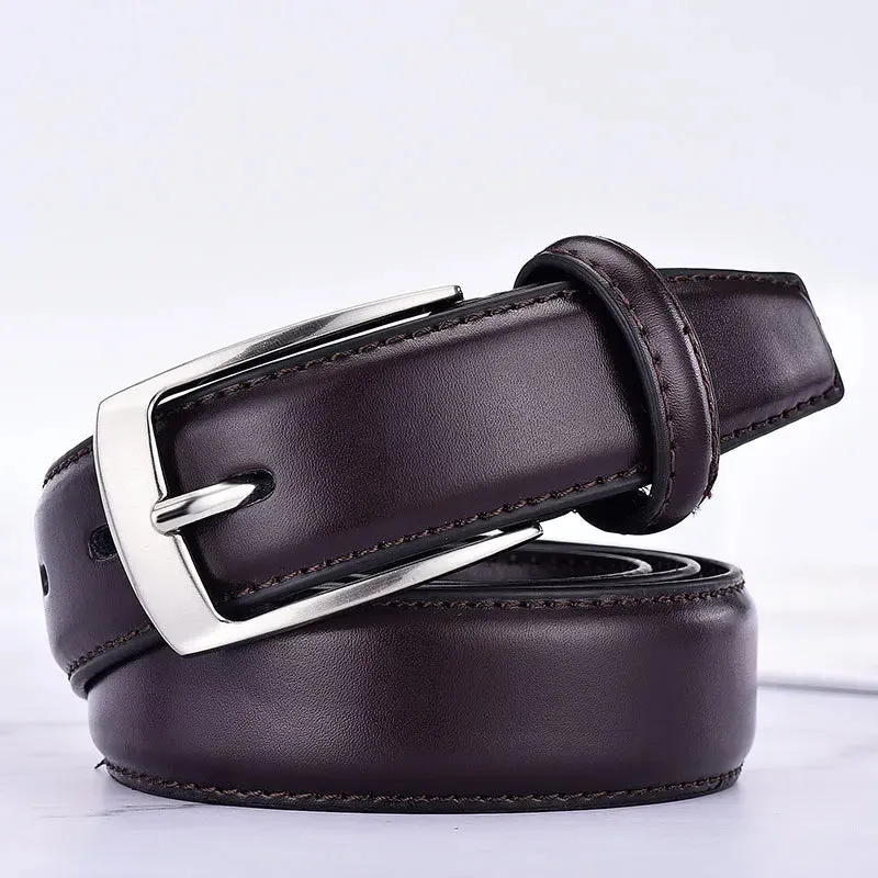 Classic Leather Belt For Men Luxury Business Male Cowhide Leather Belts 3.0 CM Casual Pin Buckle Belt For Men Dropshipping