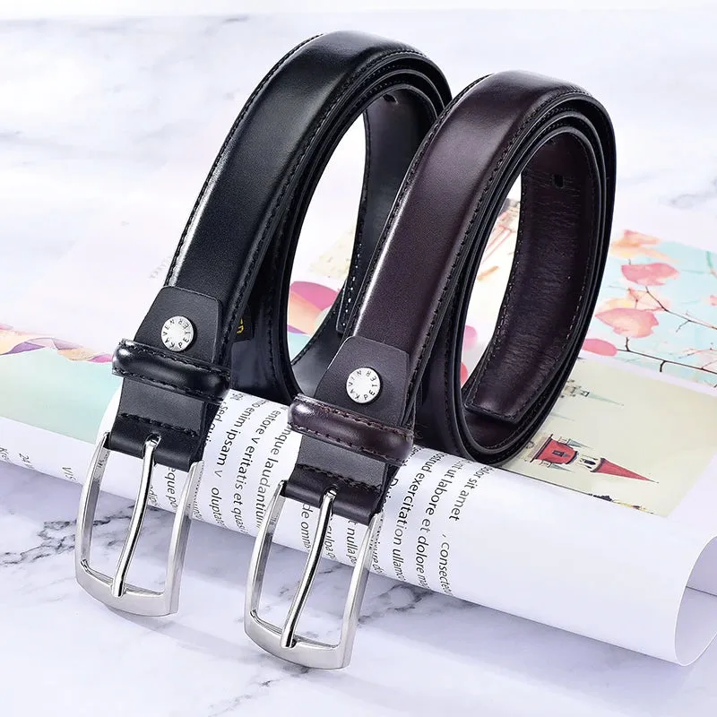 Classic Leather Belt For Men Luxury Business Male Cowhide Leather Belts 3.0 CM Casual Pin Buckle Belt For Men Dropshipping