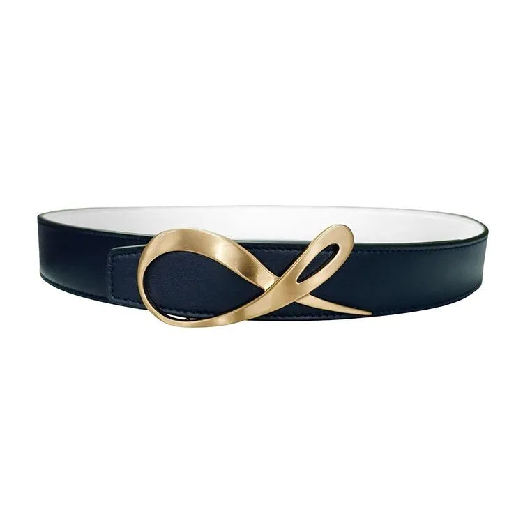 Classica Bianco Blu Mezzanotte Rose Gold Belt