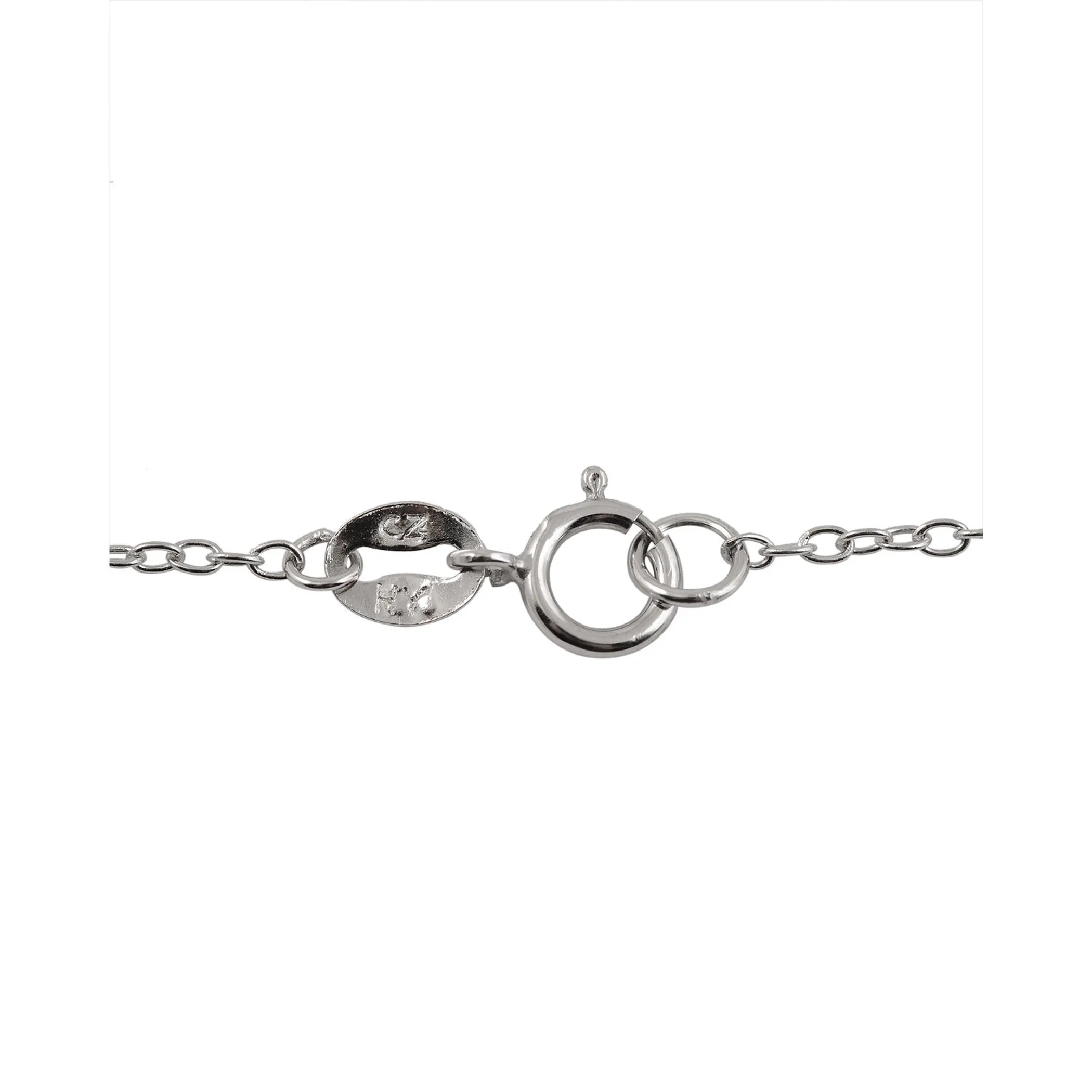 Collette Z Sterling Silver Cubic Zirconia Square Drop Necklace