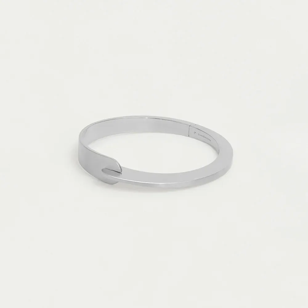 Crosby Hinged Bangle - Silver