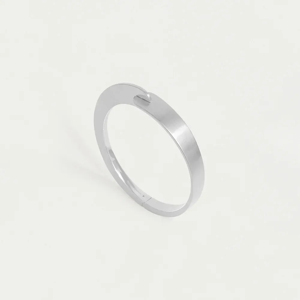 Crosby Hinged Bangle - Silver