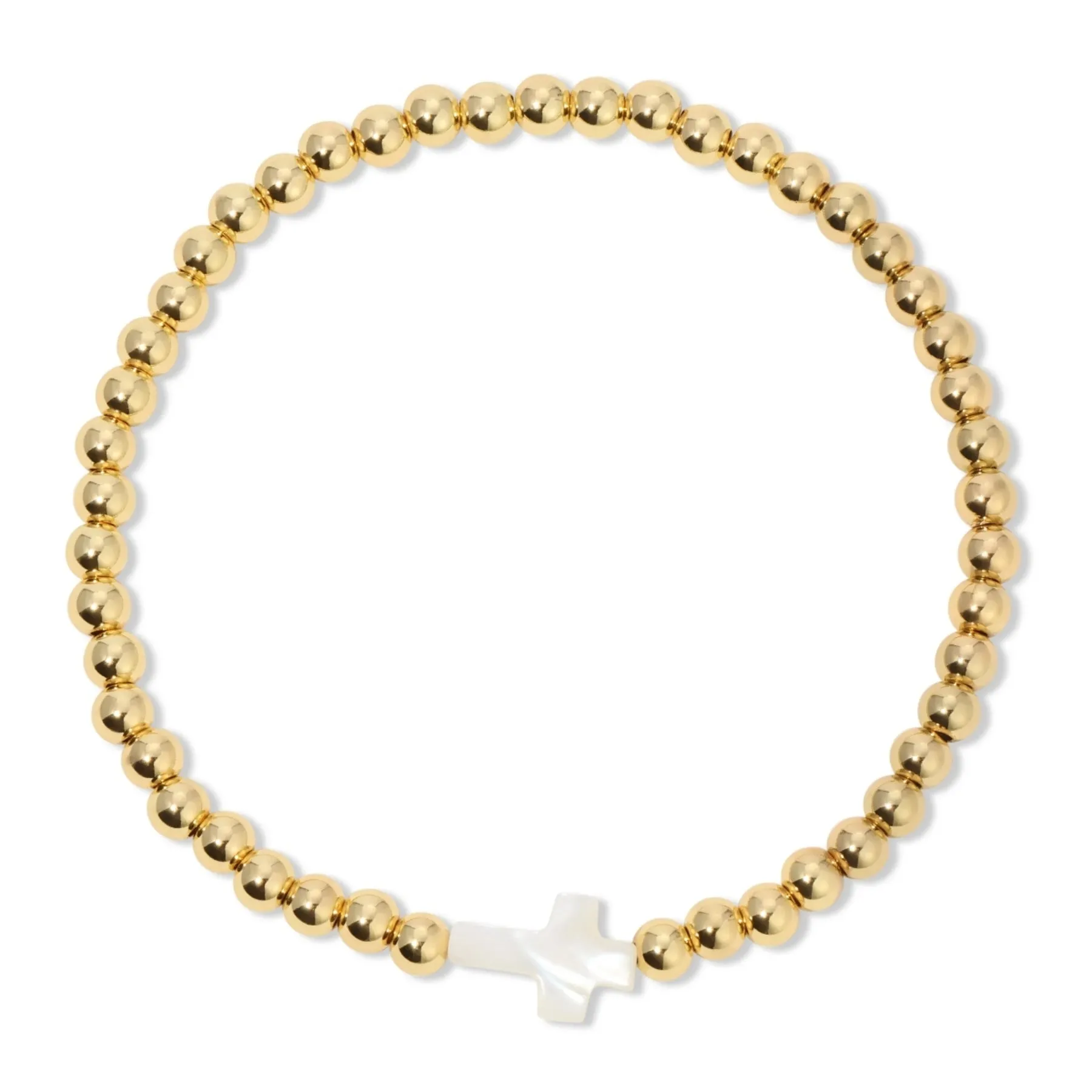 Cross Beaded Stretch Bracelet