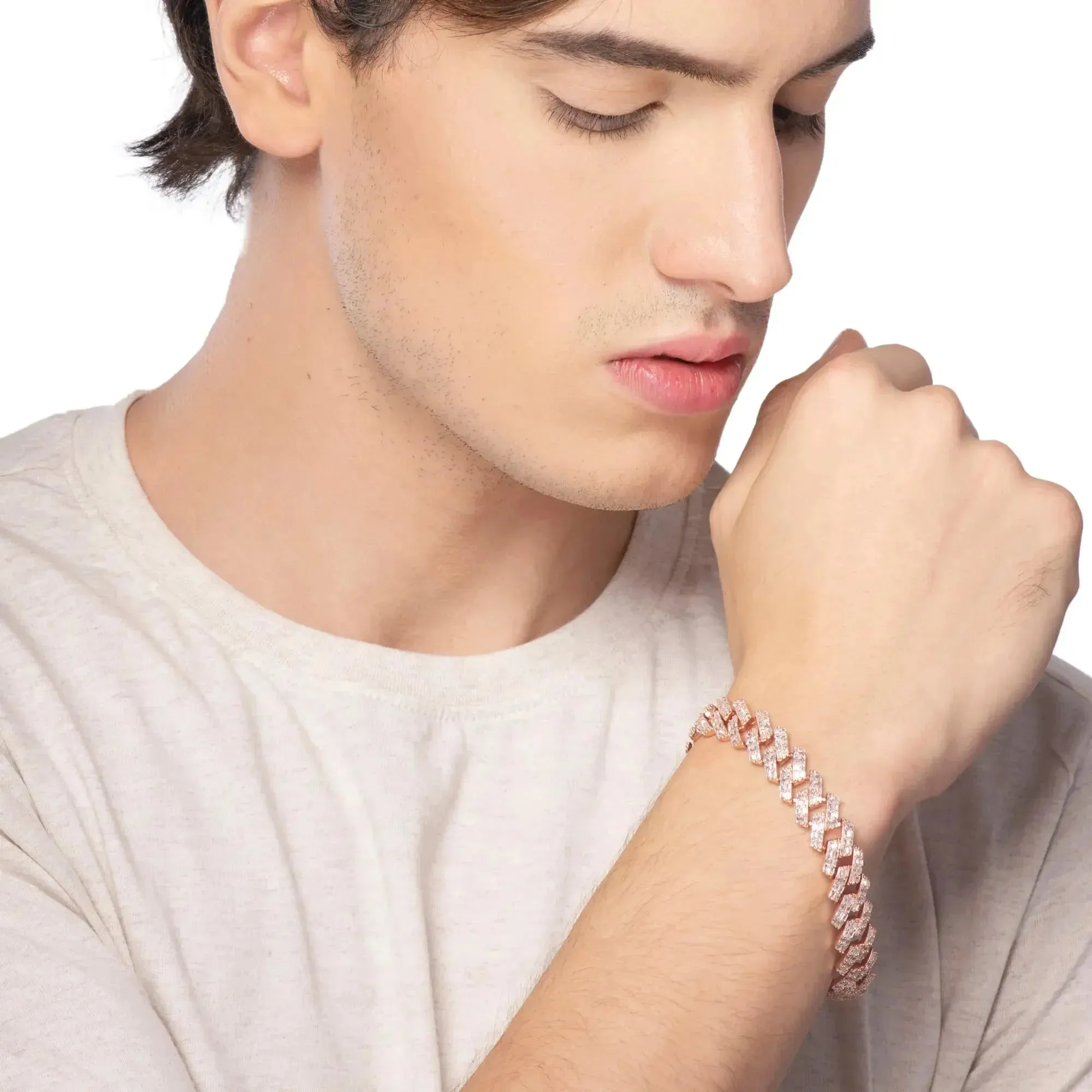 Cuban Rosegold CZ Bracelet