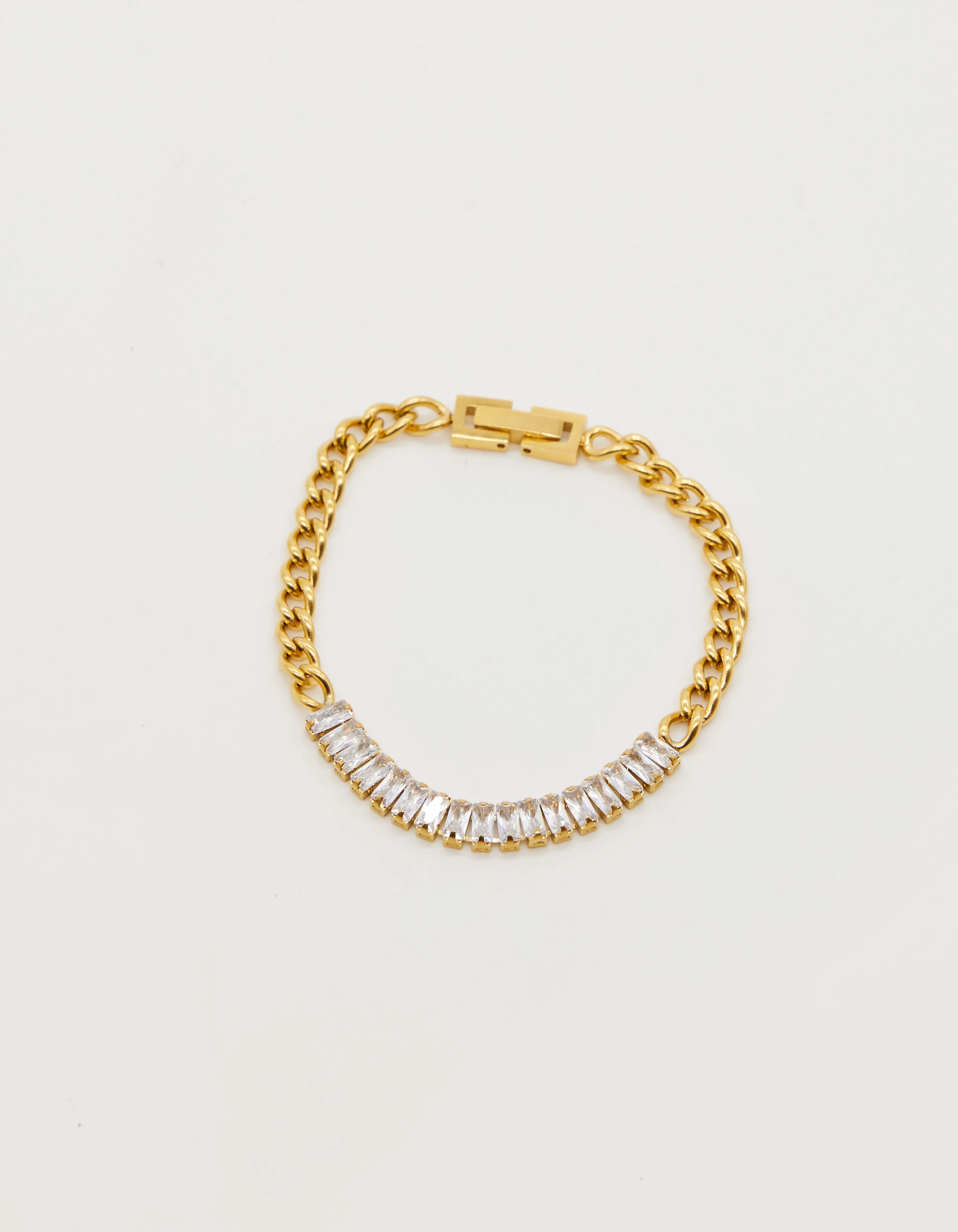 Cubic Zirconia Chain Bracelet - Gold