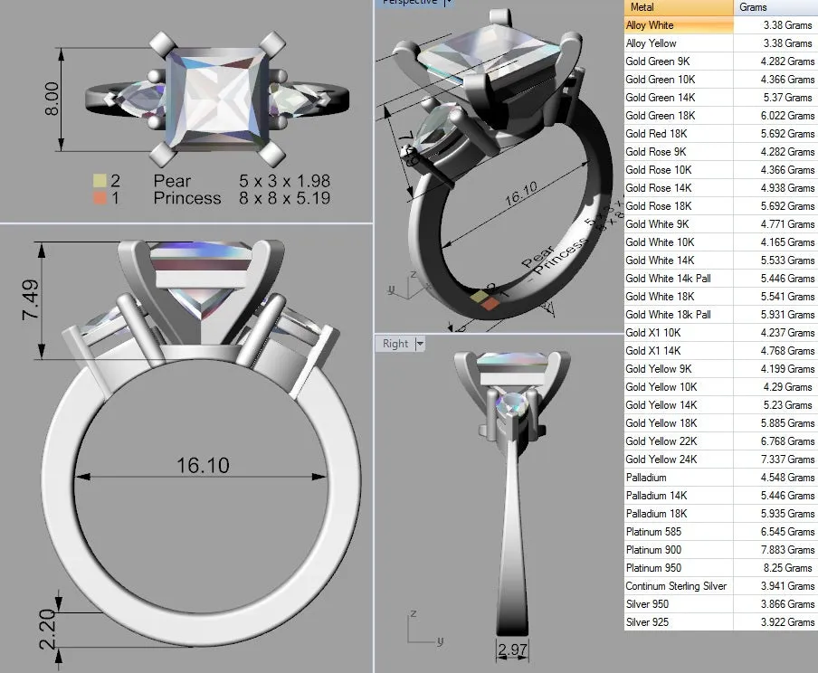 Cubic Zirconia Engagement Ring- Customer Designed Style 2901