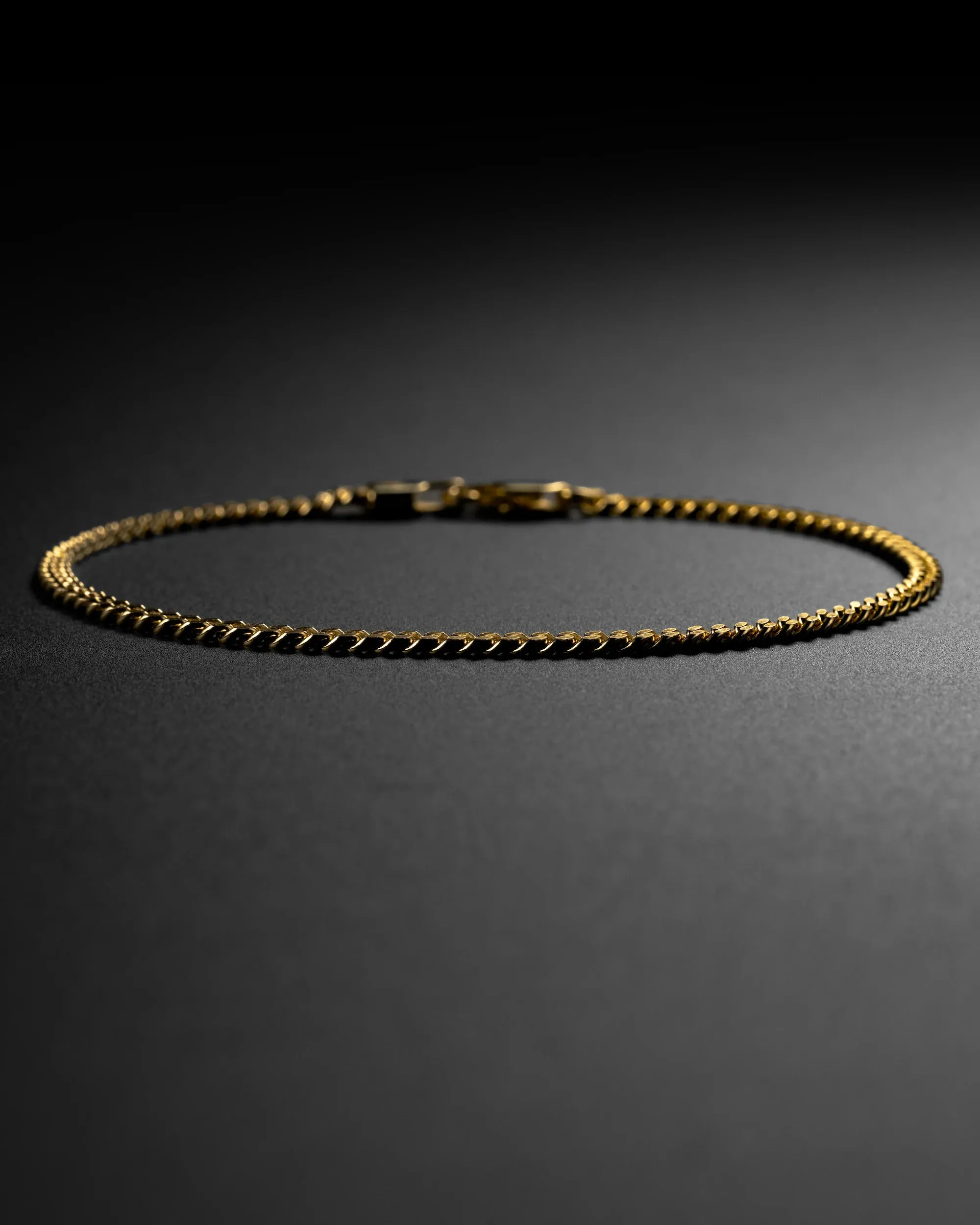 Curb Chain Bracelet, 3MM - 14K Gold