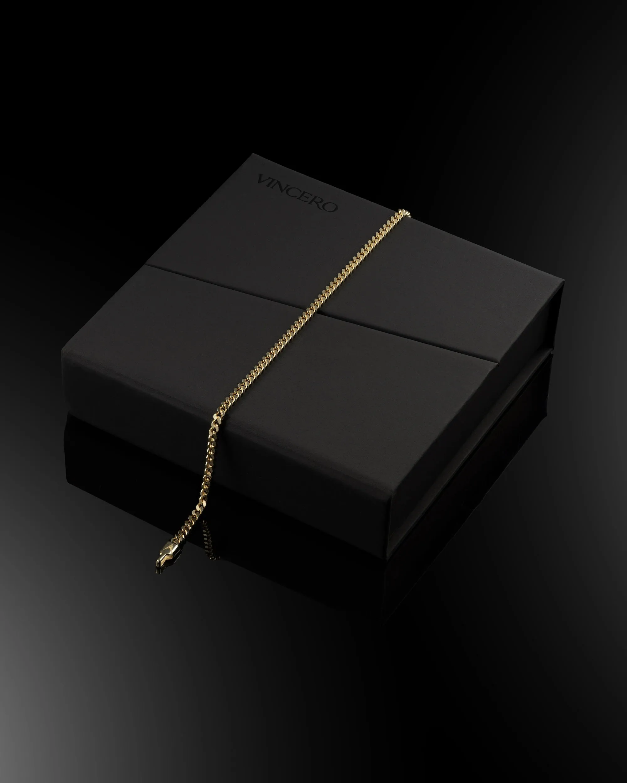 Curb Chain Bracelet, 3MM - 14K Gold