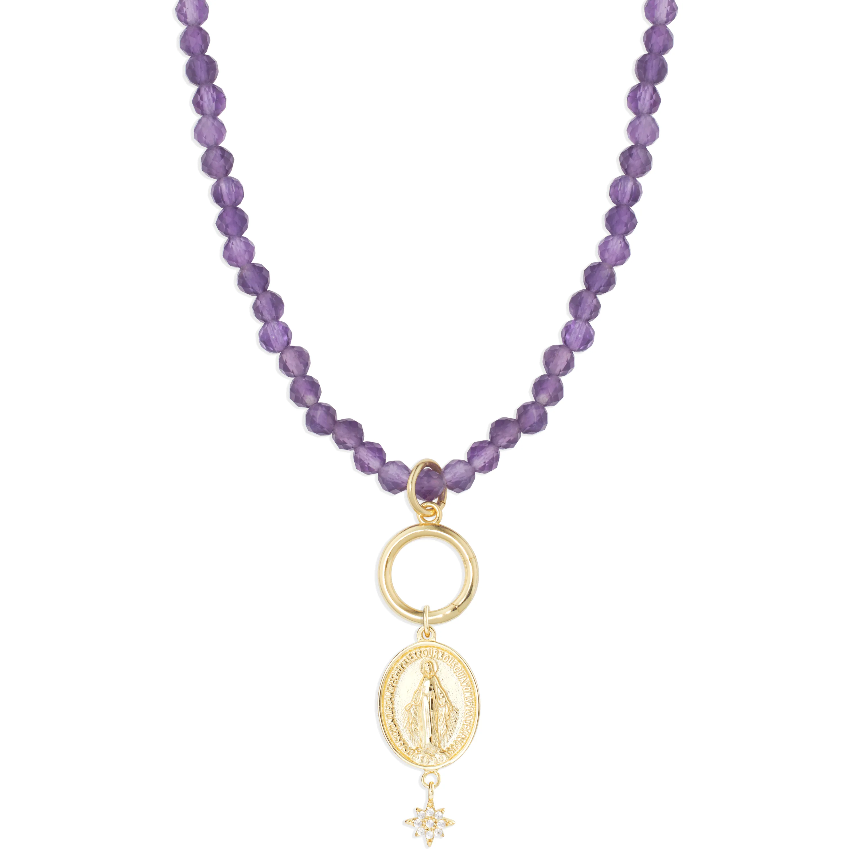 Custom Amethyst Charm Necklace
