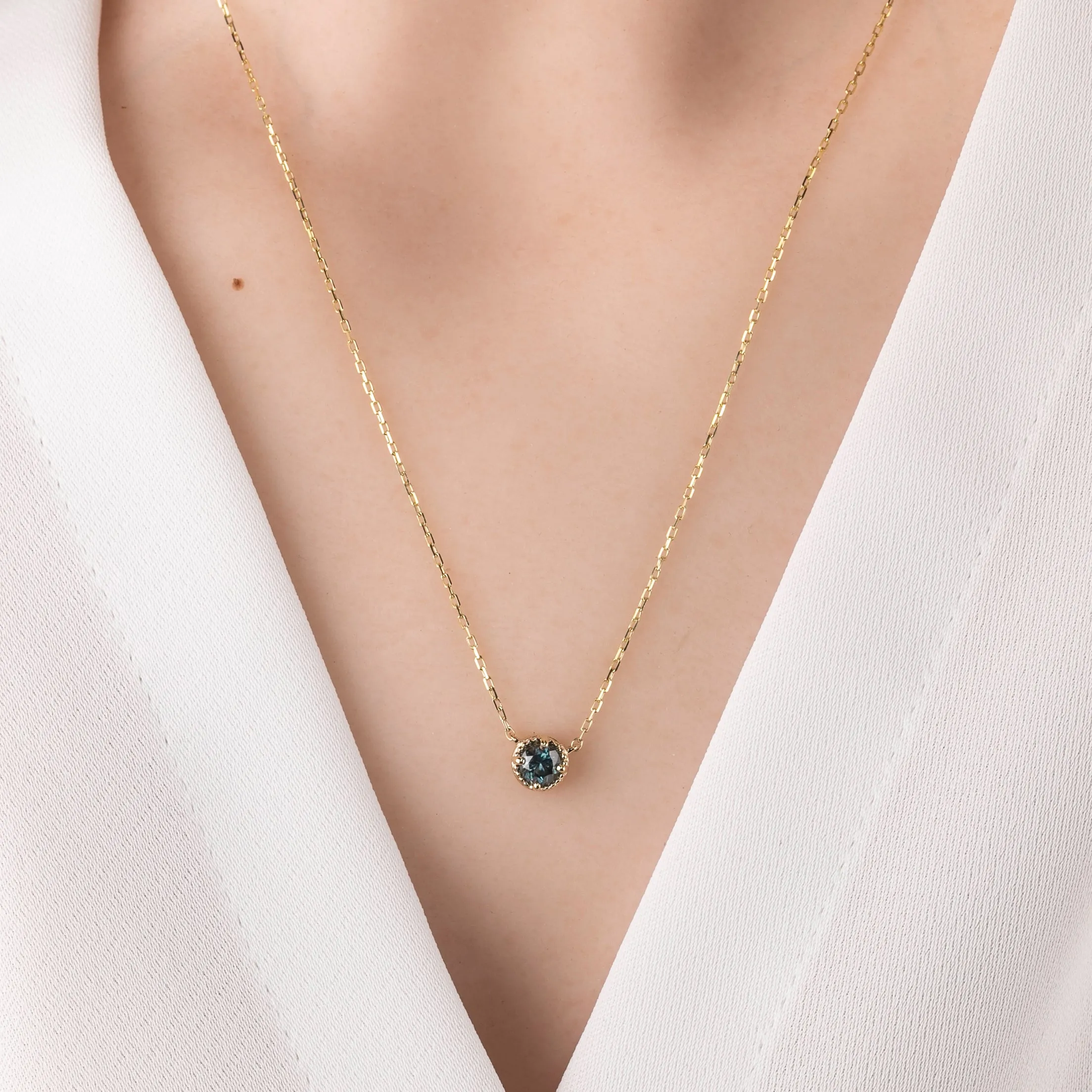 Dahlia 0.50ct Montana Sapphire Solitaire Necklace