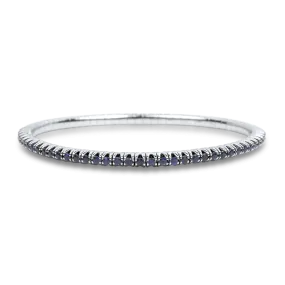 David Weisz 18k White Gold Sapphire Stretch Bracelet