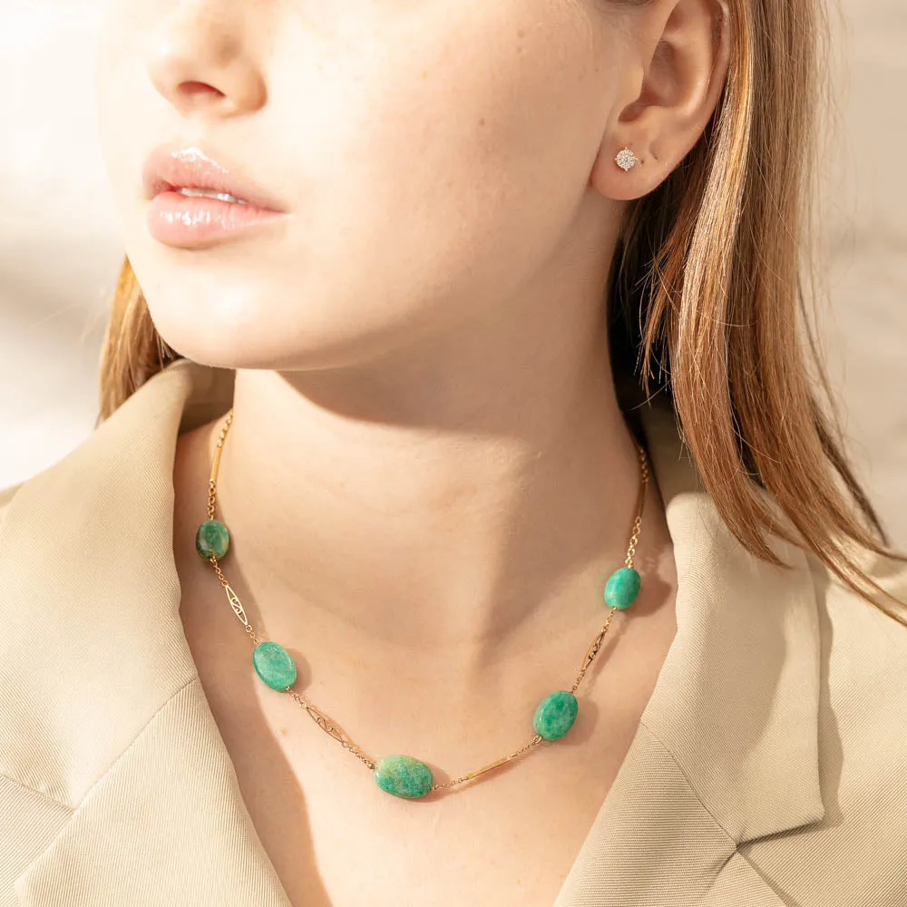 Deja Vu 9ct Yellow Gold Chalcedony Necklace