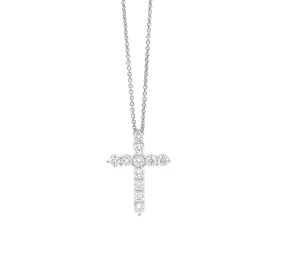 Diamond Cross Pendant White Gold P013 WG