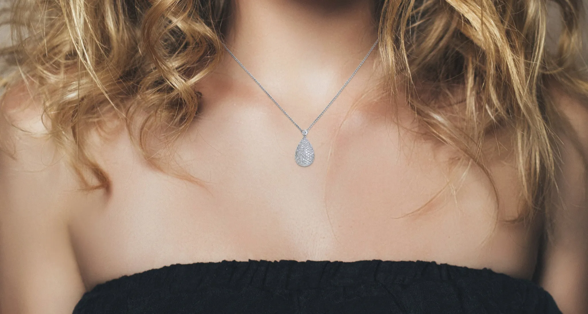 Diamond Drop Pendant Necklace