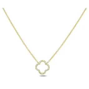 Diamond Open Clover Necklace
