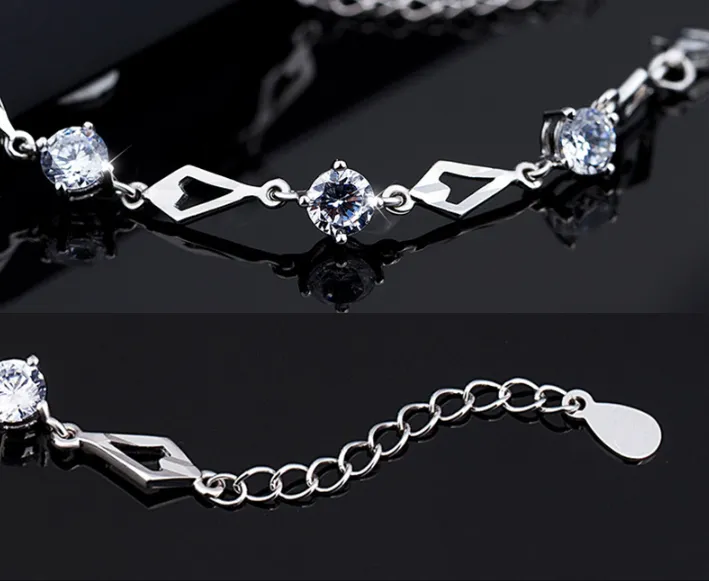 Diamond,Car,Flower Charms Bracelet