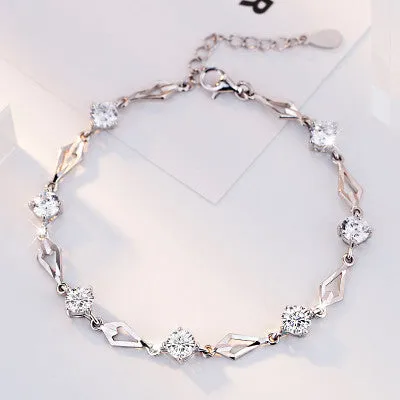 Diamond,Car,Flower Charms Bracelet
