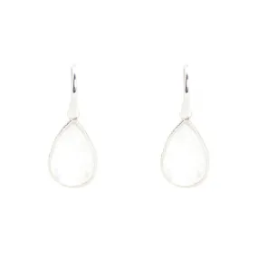 Earrings - Drop Framed Moonstone Sterling Silver