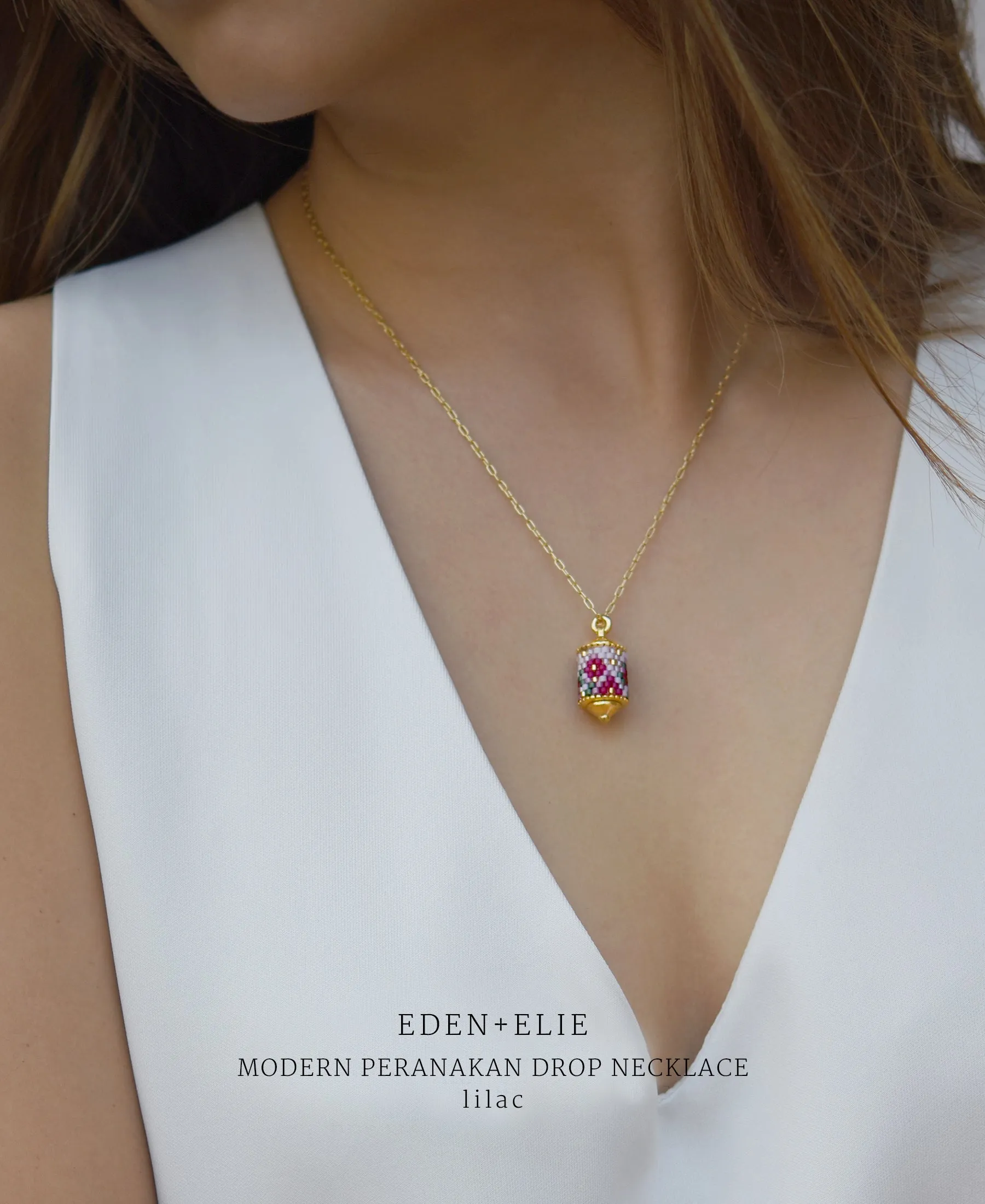 EDEN   ELIE Modern Peranakan drop pendant necklace - Singapore edition
