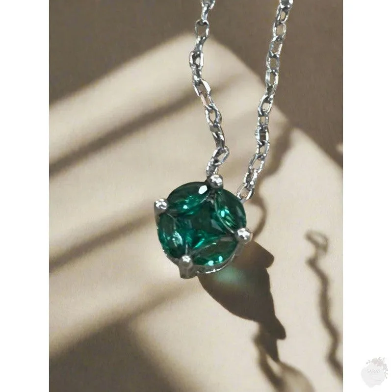 EIGHT Different Zirconia Sterling Silver Stones Necklaces