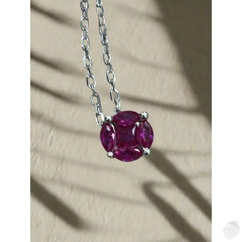 EIGHT Different Zirconia Sterling Silver Stones Necklaces