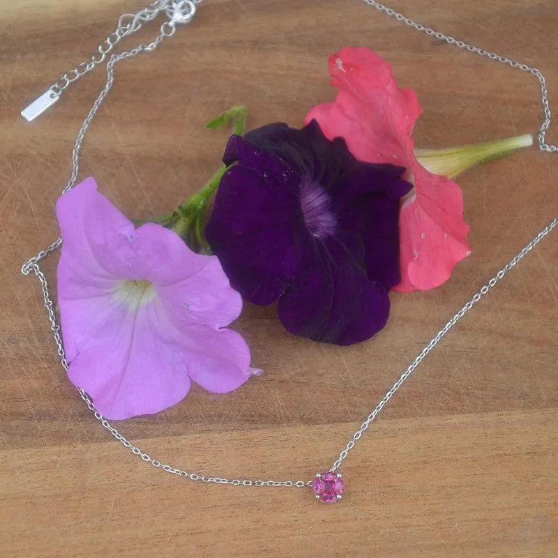 EIGHT Different Zirconia Sterling Silver Stones Necklaces