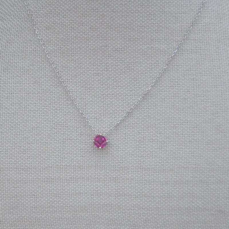 EIGHT Different Zirconia Sterling Silver Stones Necklaces