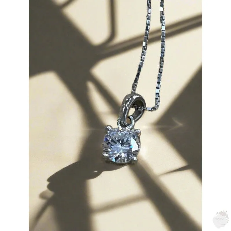 EIGHT Different Zirconia Sterling Silver Stones Necklaces