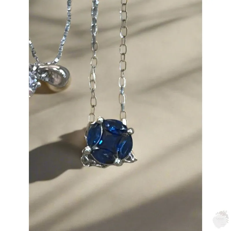 EIGHT Different Zirconia Sterling Silver Stones Necklaces