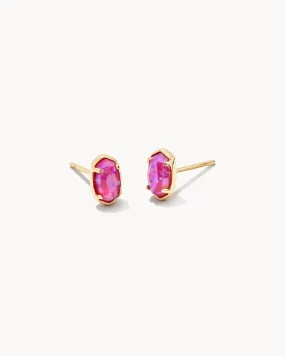 Emilie Stud Earring Gold - Plum Opal