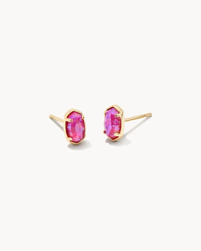 Emilie Stud Earring Gold - Plum Opal