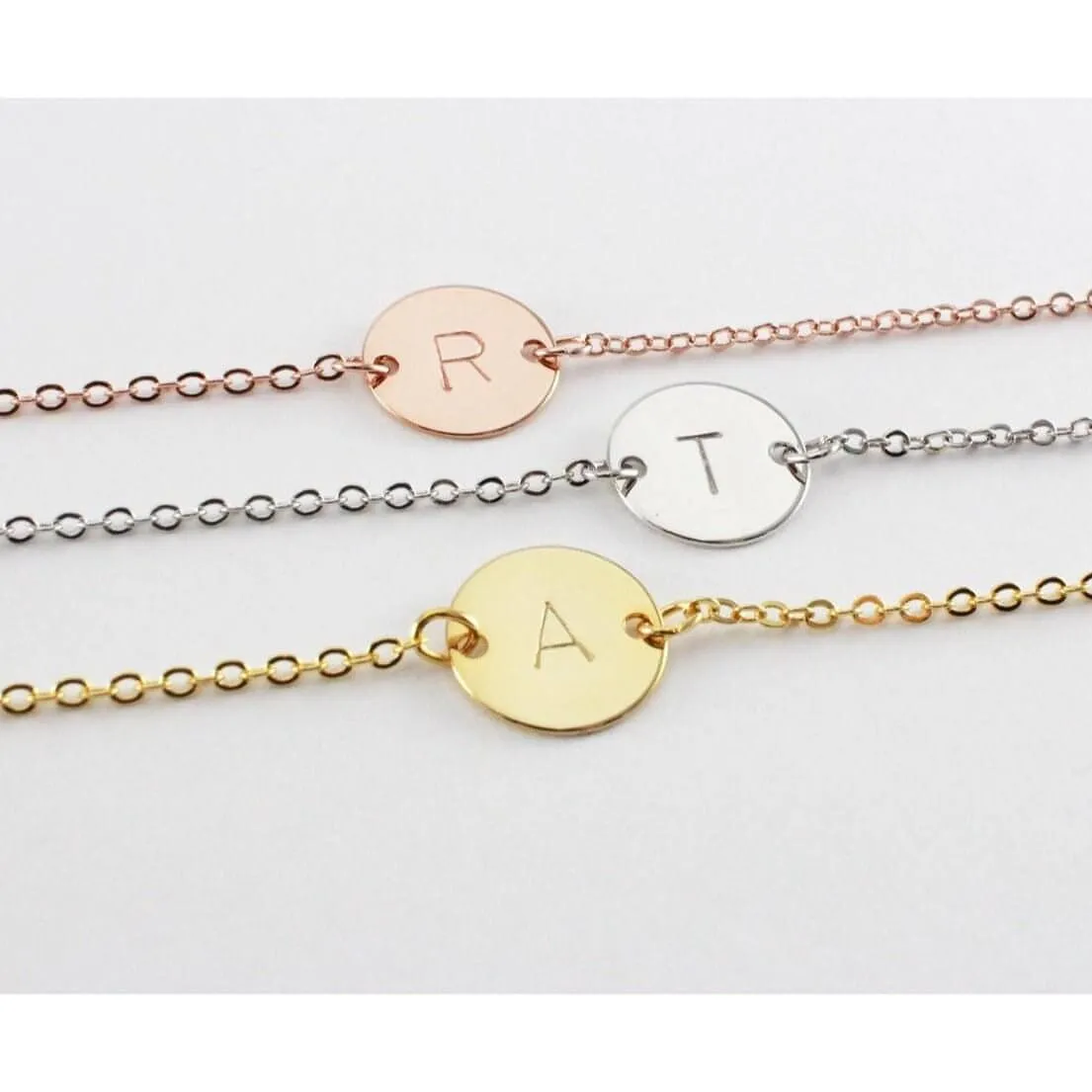 Emma Initials Disc Bracelet