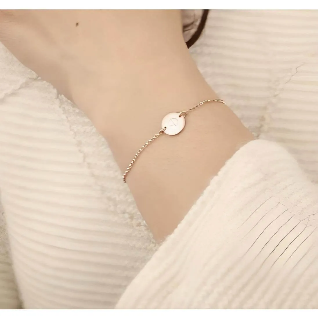 Emma Initials Disc Bracelet