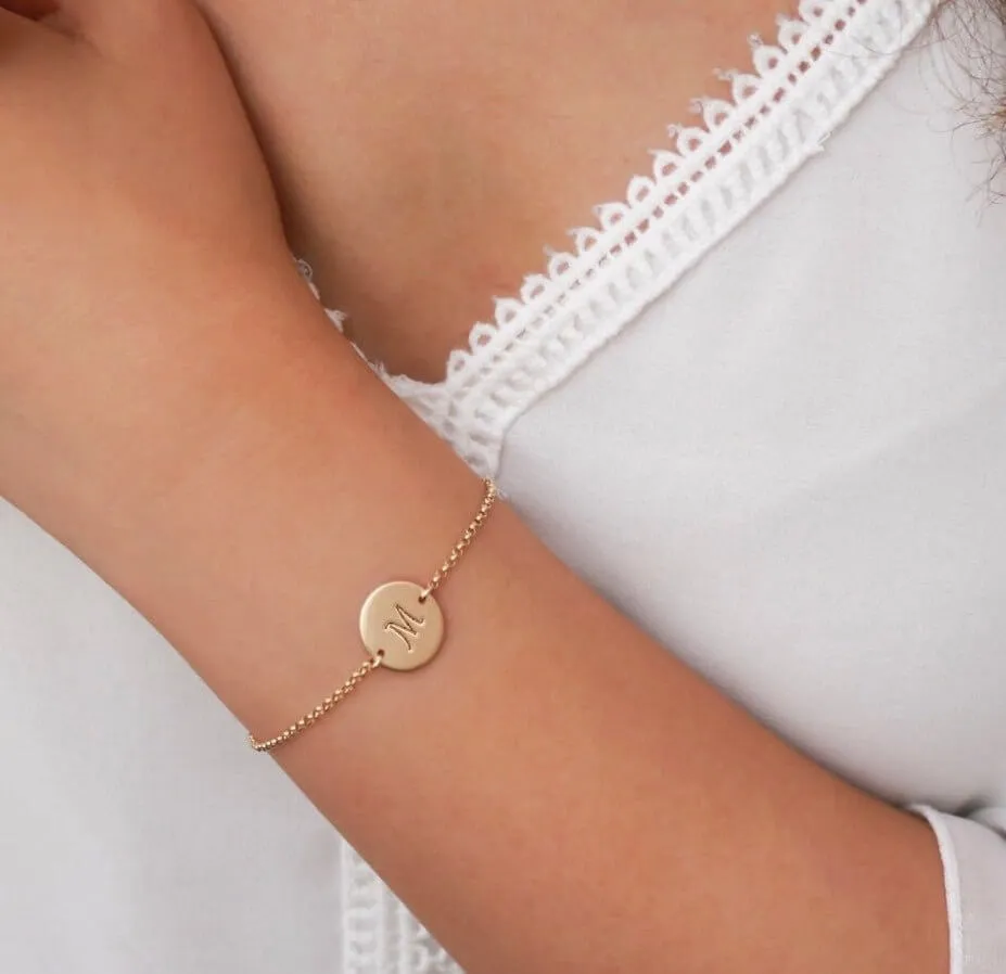 Emma Initials Disc Bracelet