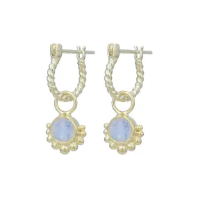 Equilibrium 14K Gold Rainbow Moonstone Hoop Earrings